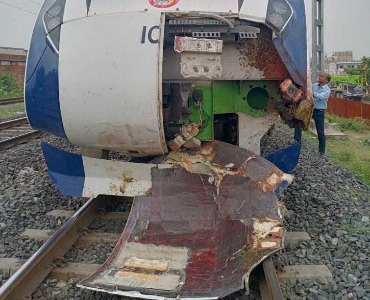 Days Into Service, Gandhinagar-Mumbai Vande Bharat Express Suffers Engine Damage After Hitting Cattle