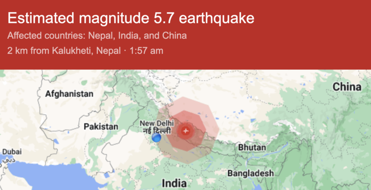 6.3 Magnitude Earthquake In Nepal Causes Strong Tremors Across North India & Delhi